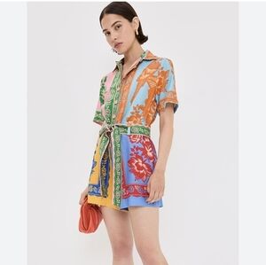 SOLD Farm Rio Garden Mix Scarves Romper Size XL